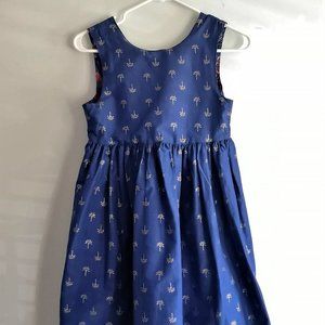 REVERSIBLE BLUE AND FLORAL DRESS